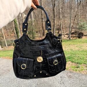 Black vecceli italy crocodile print